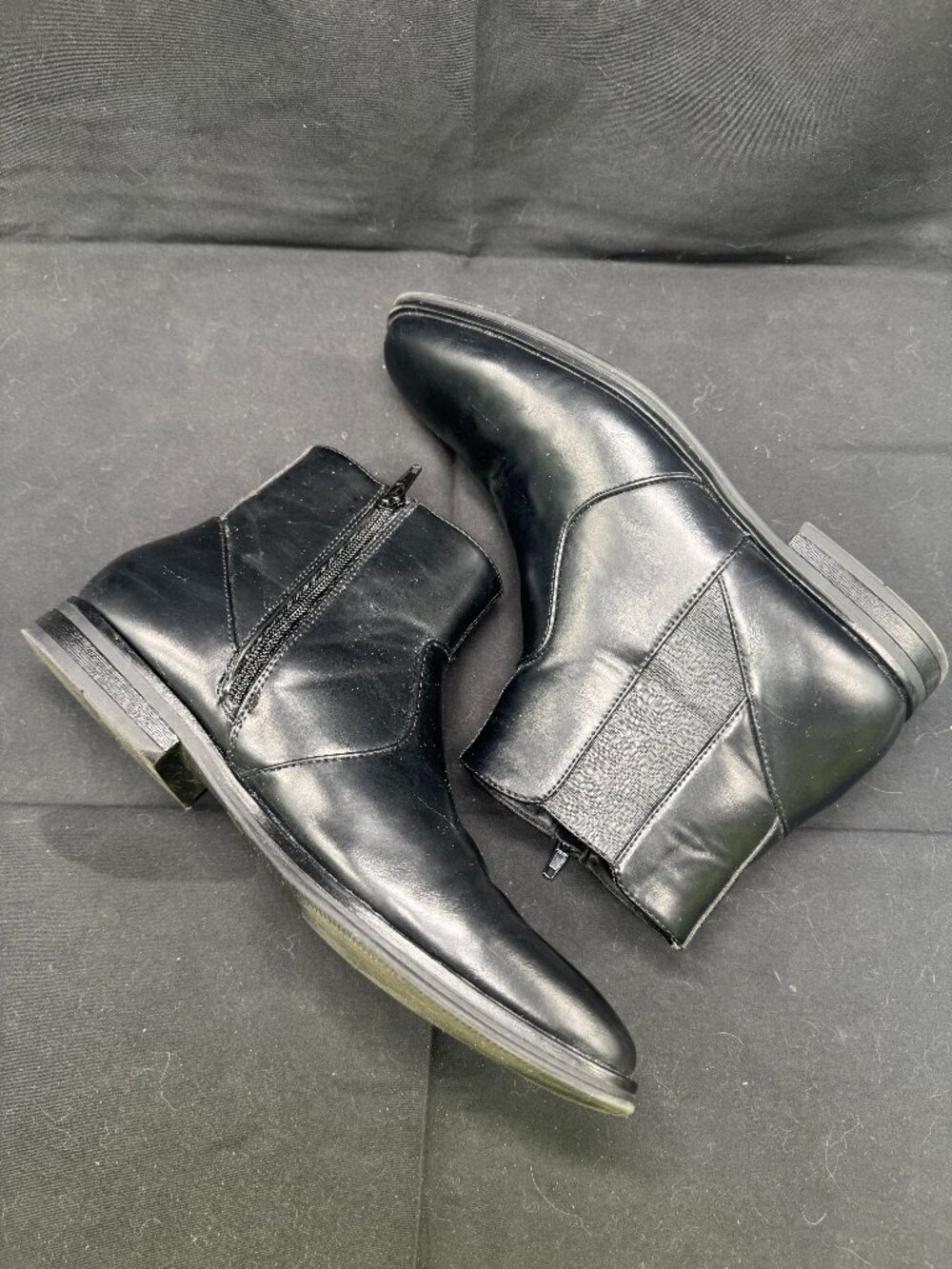 Vintage Black Alfani Men's Luxe Chelsea Side Zip Boots Size 8.5